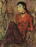 Balerina seduta, 1955-’60, olio, cm 56x43, Napoli, collezione Serio